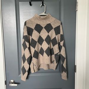 Abercrombie & Fitch Women’s Turtleneck Argyle Sweater | Size Small